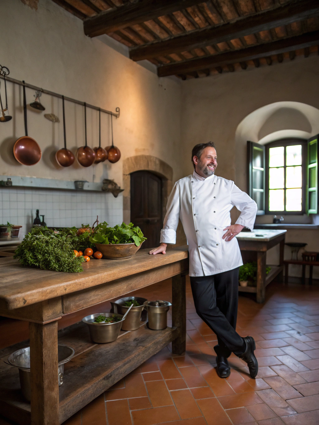 Executive Chef Giovanni preparing seasonal ingredients